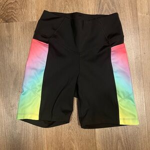Size Small PINK rainbow ombré workout shorts